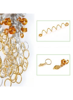 Leeven 417 Pieces Dreadlock Accessories Hair Braid Accessories With Braid Rings Hair Hoops Hair Clips Dreadlock Beads Colorful Cord Hair Rings  - Image 4
