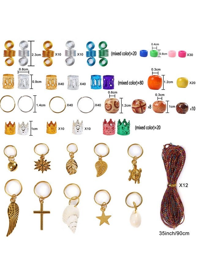 Leeven 417 قطعة من ملحقات الضفائر ملحقات الشعر مع حلقات الضفائر حلقات الشعر مشابك الشعر خرزات الضفائر حبال ملونة حلقات الشعر - Image 2