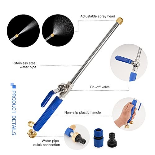 Geichan 2025 Upgraded Jet Nozzle Power Washer Wand for Garden Hose,Jet Nozzle High Pressure Hose Nozzle,Power Washer Attachment for Hose, 2-in-1 High Pressure Power Washer for House - Image 2