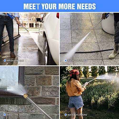 Geichan 2025 Upgraded Jet Nozzle Power Washer Wand for Garden Hose,Jet Nozzle High Pressure Hose Nozzle,Power Washer Attachment for Hose, 2-in-1 High Pressure Power Washer for House - Image 5
