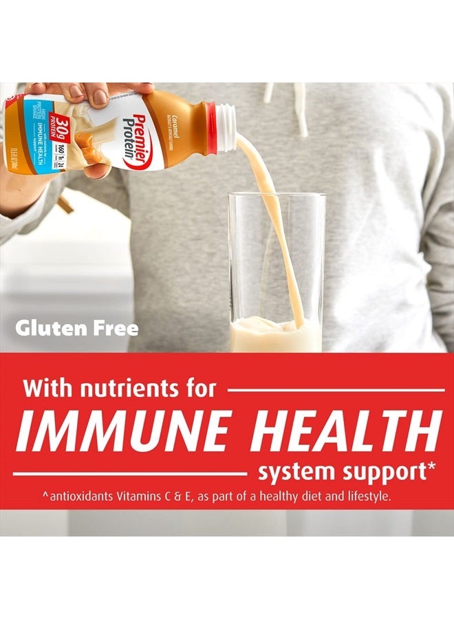Premier Protein Liquid Protein Shake, Caramel, 30g Protein, 1g Sugar, 24 Vitamins & Minerals, Nutrients to Support Immune Health 11.5 fl oz Bottle (12 Pack) - Image 3