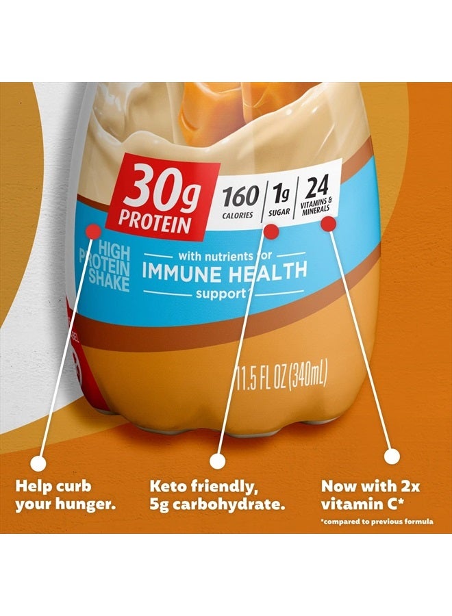 Premier Protein Liquid Protein Shake, Caramel, 30g Protein, 1g Sugar, 24 Vitamins & Minerals, Nutrients to Support Immune Health 11.5 fl oz Bottle (12 Pack) - Image 4