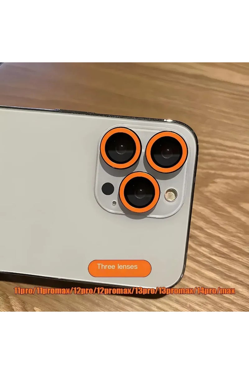 Tempered glass 16pro 16proMax(3pcs orange 2-3Pcs Luminous Ceramic Camera Protector Film For IPhone 1