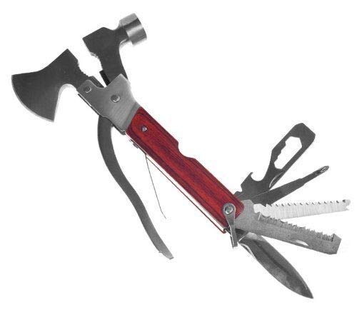 ZIGLY Stainless Steel Multi Functional Hammer Axe Hand Tool with Nylon Pouch - Image 1