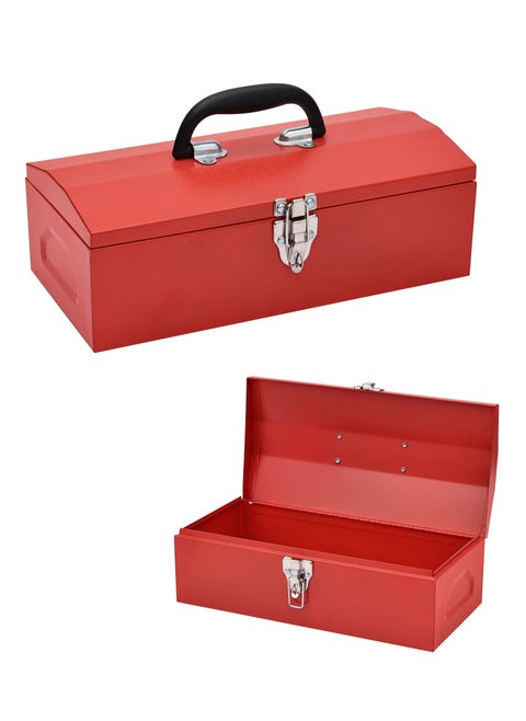 Metal Toolbox 35cm x 17.5cm - Heavy Duty Portable Tool Box with Organizer and Metal Latch for Household and Professional Use|Hand Tools storage case,Workshop Garage DIY Mechanic,Metal latch.
