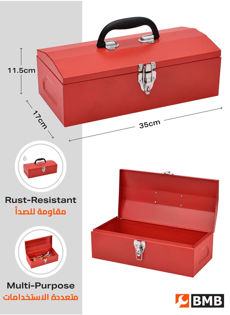 LAWAZIM - Metal Toolbox 35cm x 17.5cm - Heavy Duty Portable Tool Box with Organizer and Metal Latch for Household and Professional Use|Hand Tools storage case,Workshop Garage DIY Mechanic,Metal latch. - Image 1