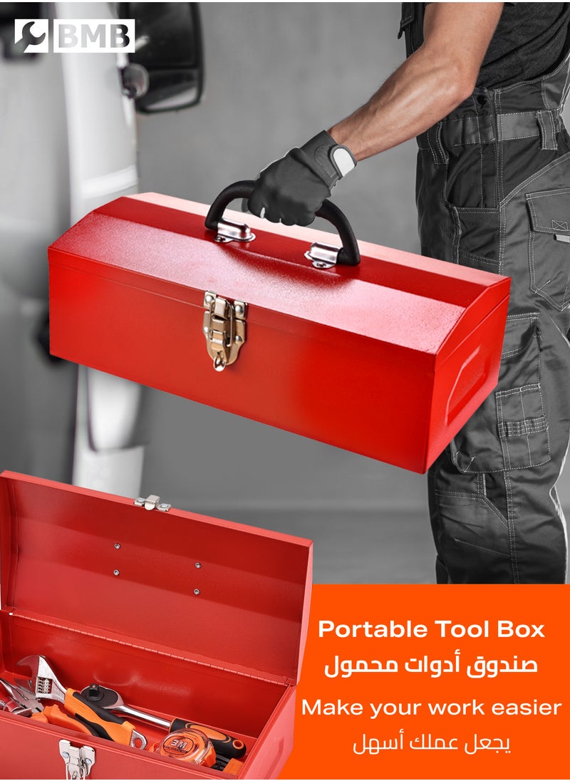 LAWAZIM - Metal Toolbox 35cm x 17.5cm - Heavy Duty Portable Tool Box with Organizer and Metal Latch for Household and Professional Use|Hand Tools storage case,Workshop Garage DIY Mechanic,Metal latch. - Image 1