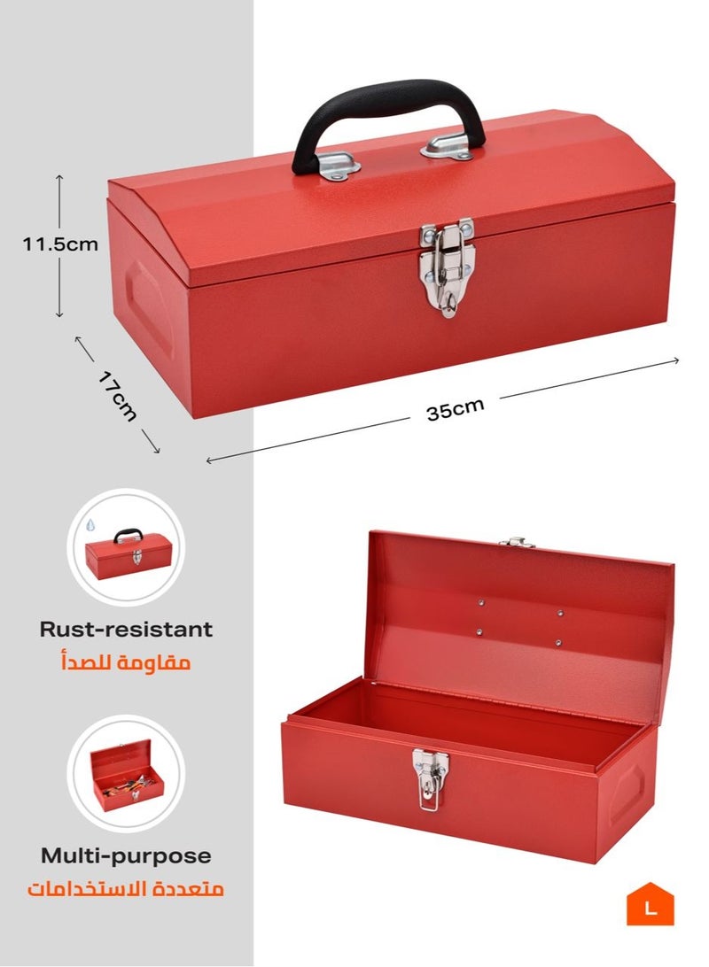 LAWAZIM Pro7 Metal Toolbox 35cm x 17.5cm - Heavy Duty Portable Tool Box with Organizer and Metal Latch for Household and Professional Use|Hand Tools storage case,Workshop Garage DIY Mechanic,Metal latch. - Image 2