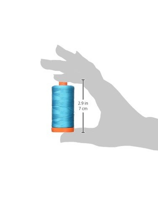 Aurifil A1050-2810 Solid 50wt 1422yds Turquoise Mako Cotton Thread - Image 2