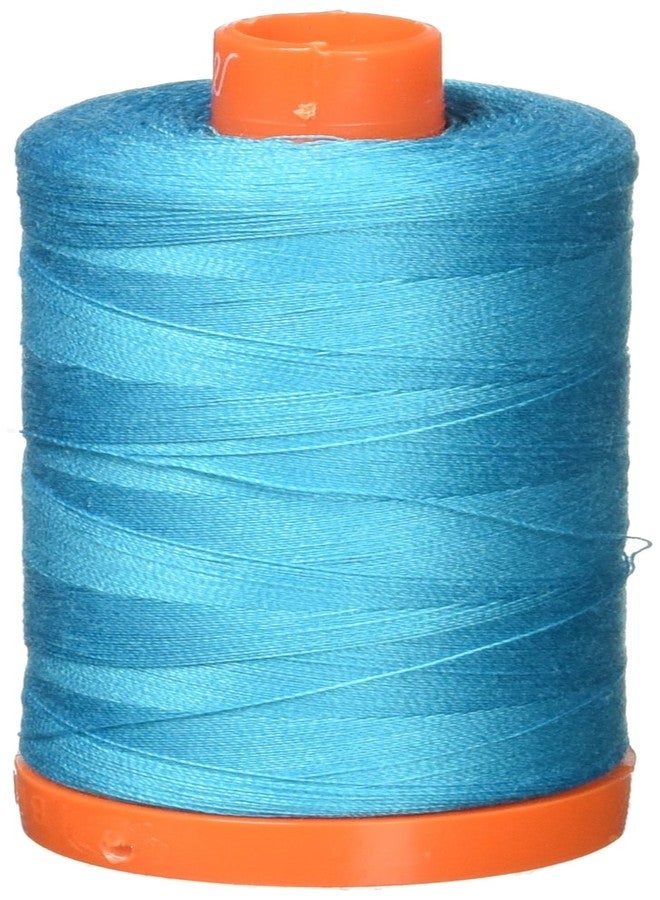 Aurifil A1050-2810 Solid 50wt 1422yds Turquoise Mako Cotton Thread - Image 1