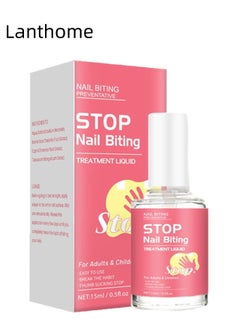 Lanthome No Bite Nail Polish - 15ml Nail Biting Prevention - Thumb Sucking Deterrent for Adults - Nail Safe Care Anti Nail Biting Polish - Stop Nail Biting Polish for Nails Day Night Care  - Image 1