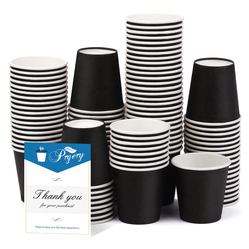 100 Pack 3 oz Paper Cups Bathroom Cups DisposableMoushwash Cups Small Snack Cups for Water JuiceCandy Ideal for Party Bathroom and Office Black