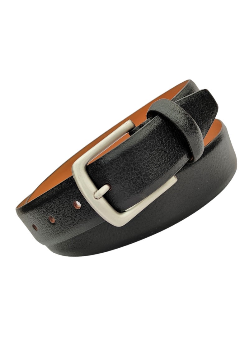 Mont Hawk Men's Full Grain Genuine Leather Belt – Premium 35mm Classic Profile Dress & Casual Belt with Alloy Steel Buckle, Formal Business Waist Belt for Men (Black/Brown/Tan) - Image 3