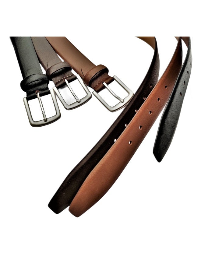 Mont Hawk Men's Full Grain Genuine Leather Belt – Premium 35mm Classic Profile Dress & Casual Belt with Alloy Steel Buckle, Formal Business Waist Belt for Men (Black/Brown/Tan) - Image 4
