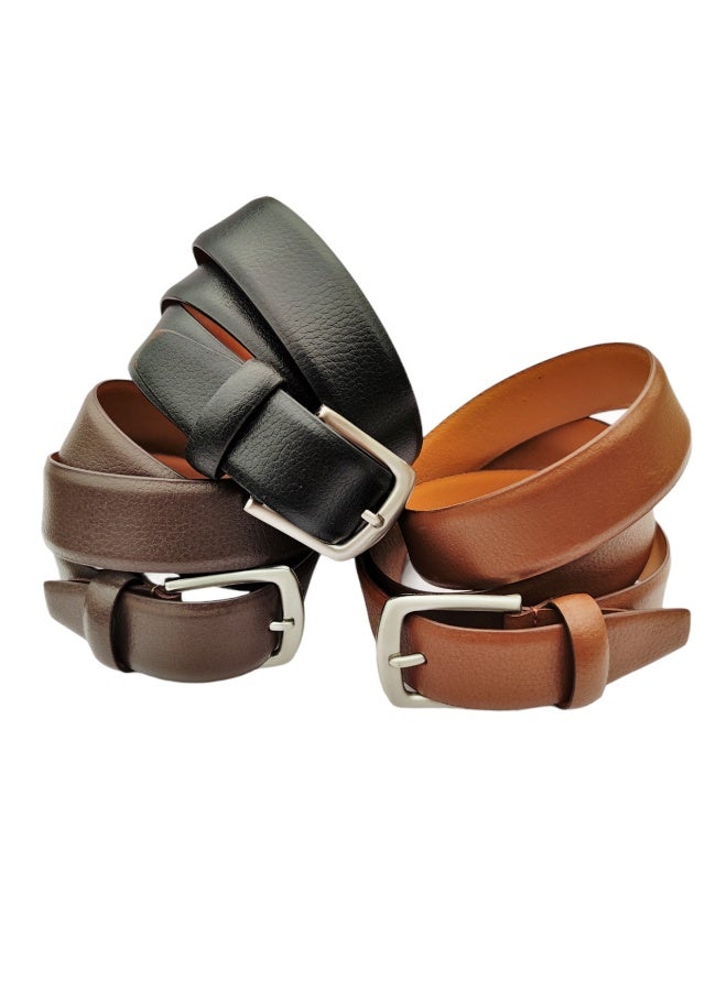 Mont Hawk Men's Full Grain Genuine Leather Belt – Premium 35mm Classic Profile Dress & Casual Belt with Alloy Steel Buckle, Formal Business Waist Belt for Men (Black/Brown/Tan) - Image 5