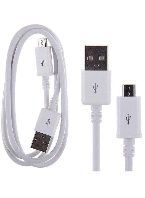 كابل شحن ومزامنة بيانات بمنفذ Micro USB أبيض