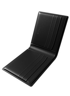 LEVELO Billfold Mens Genuine Leather Wallet / Cash & Card Slot / Compact Design / Lightweight / Multiple Compartment  - Black  - Image 1