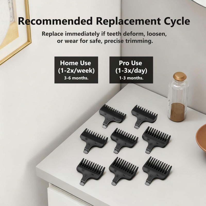 Loarysk Beard Trimmer Guide Comb Set-Compatible with Wahl 40mm Detachable T-Blade Trimmer Models,8 Full Size Attachment Guards from (1/16" to 1/2")ï¼Œ8 Pack - Image 5