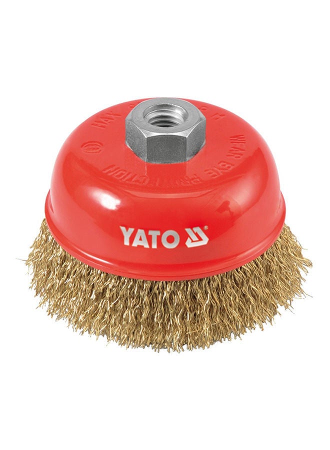 NIBEMINENT Brass Wire Cup Brush Red/Gold 100millimeter