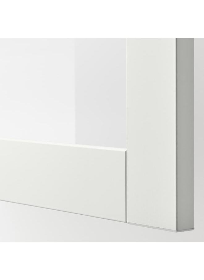 زبون - مجموعة خزانة مثبتة على الحائط، أبيض/زجاج شفاف أبيض Sindvik، 60X22X38 سم - Image 1