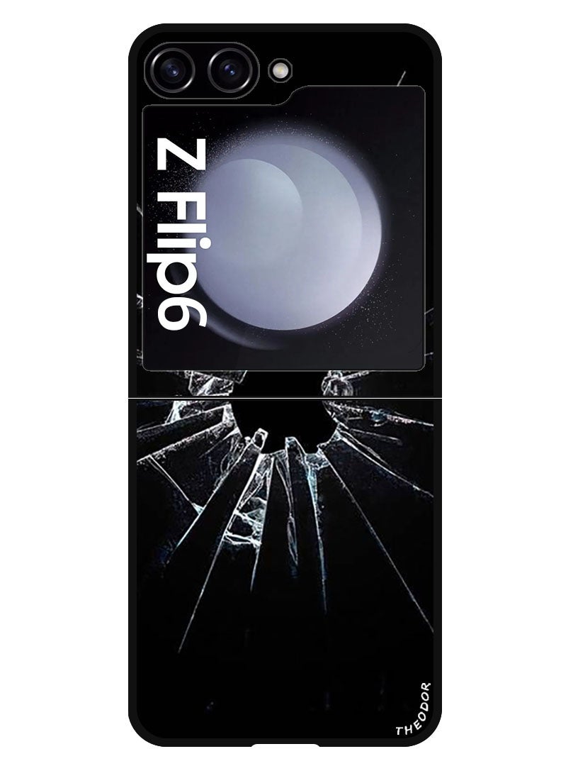 Theodor Protective Case Anti Scratch Shock Proof Bumper Cover For Samsung Galaxy Z Flip 6 Cracked Glass Apple Logo - Image 1