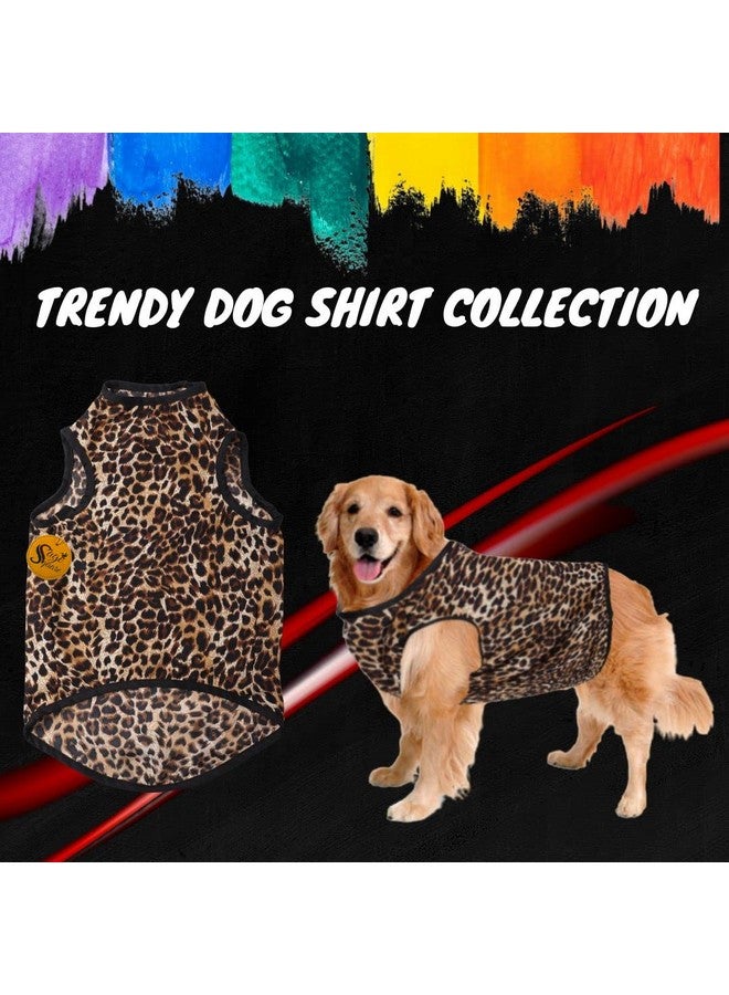 Sage Square Funky Soft Material Dog T-Shirt | Cool/Funky Print Pet | Soft Light Weight | Comfortable & Breathable Dog Clothing | Trendy Vest Outfit (Large - 22 Inch) (Cheetah Print) - Image 2