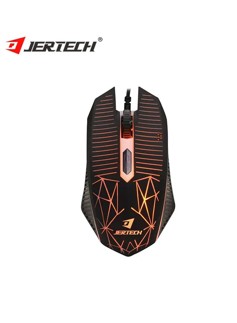 Waterproof Slim Ergonomic Gold Rainbow Backlight Wired Gaming Keyboard and Mouse Combo for PC Gamer Laptop KM950