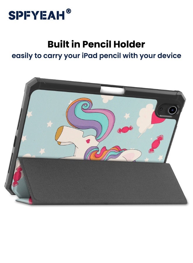 SPFYEAH iPad Mini 7 / iPad Mini 6 Case, [Built in Trifold Stand][Built in Pencil Holder][Auto Wake Sleep] Smart Magnetic Flip Hybrid Slim Shockproof Case for iPad Mini 7 (7th Gen, 2024) / iPad Mini 6 (6th Gen, 2021) 8.3inch, Unicorn - Image 5