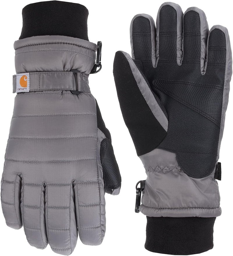 Carhartt Women's Quilts Insulated Gloves with Waterproof Wicking Insert - Charcoal, Large - Image 1