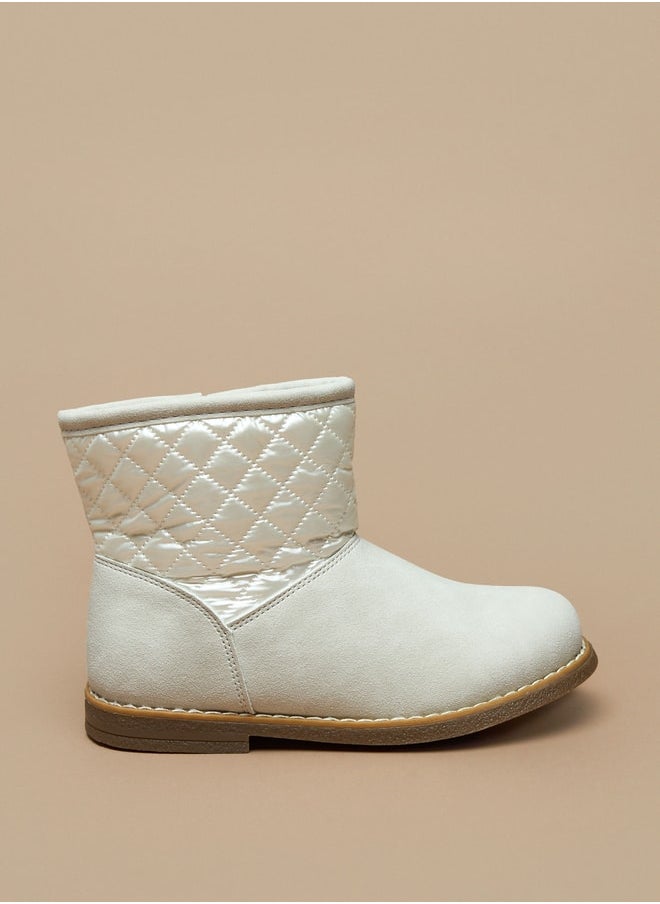 Flora Bella By Shoexpress Girls Quilted High Cut Boots with Zip Closure  - Image 3