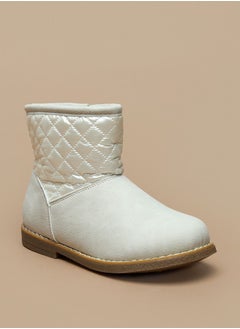 Flora Bella By Shoexpress Girls Quilted High Cut Boots with Zip Closure  - Image 1