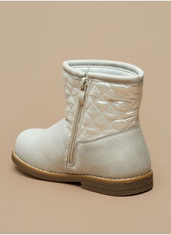 Flora Bella By Shoexpress Girls Quilted High Cut Boots with Zip Closure  - Image 2