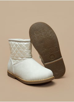 Flora Bella By Shoexpress Girls Quilted High Cut Boots with Zip Closure  - Image 4