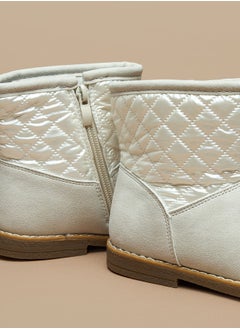 Flora Bella By Shoexpress Girls Quilted High Cut Boots with Zip Closure  - Image 5
