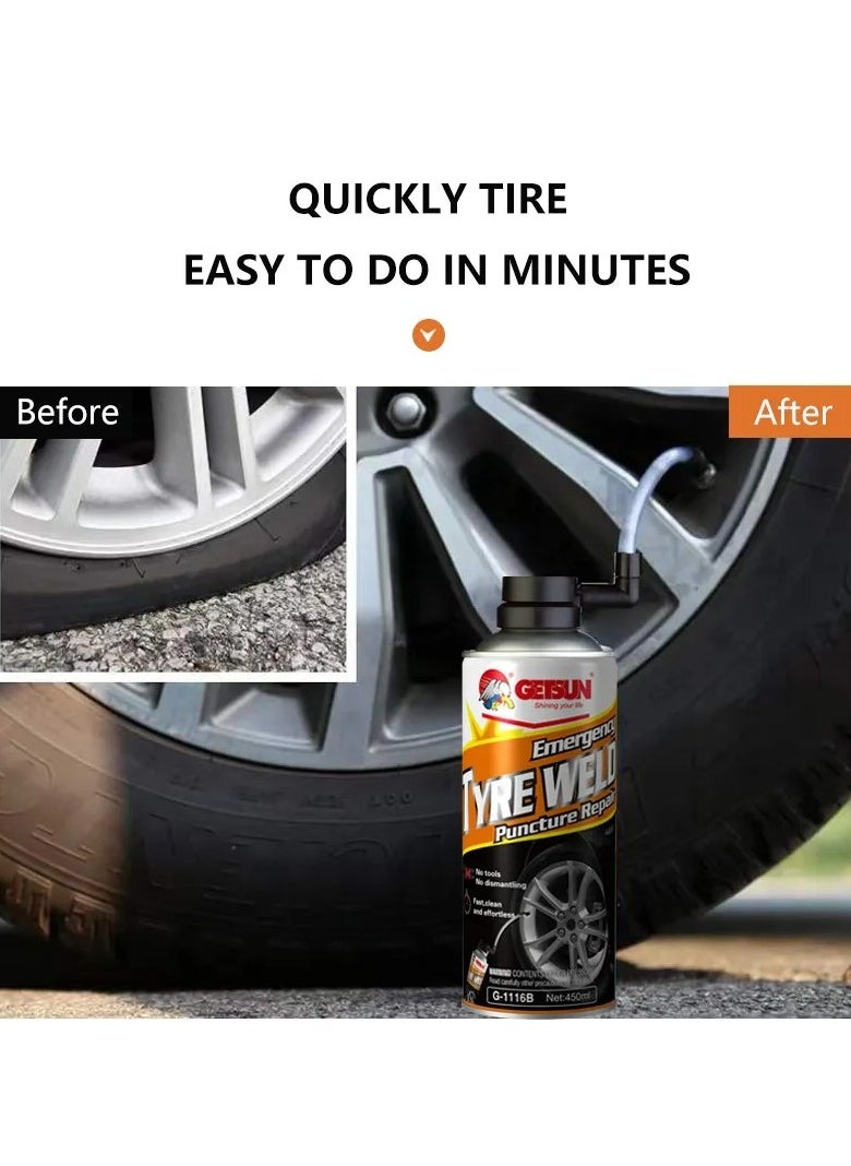 GETSUN - GETSUN Emergency Tyre Weld Puncture Repair 450ml G-1116B - Image 1