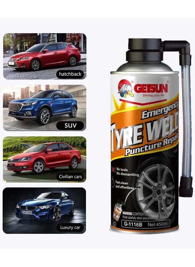 GETSUN - GETSUN Emergency Tyre Weld Puncture Repair 450ml G-1116B - Image 1