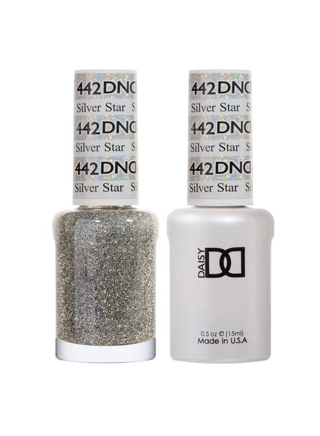 DAISY DND مجموعة طلاء أظافر جل Dnd 1 كل من طلاء الجل الفضي وطلاء الأظافر الفضي 442 نجمة فضية 0.5 أونصة سائلة - Image 2