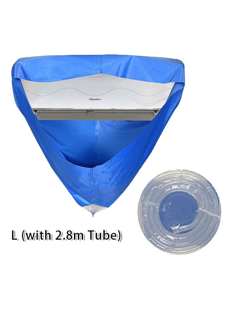 JINSHENG Air Conditioner Cleaning Cover, Funnel Shape Steel Wire for Easy Use, Waterproof, Large for up to 3.2 Meter Circumference, with 2.8 Meter Transparent Drainage Tube and Storage Bag  - Image 1