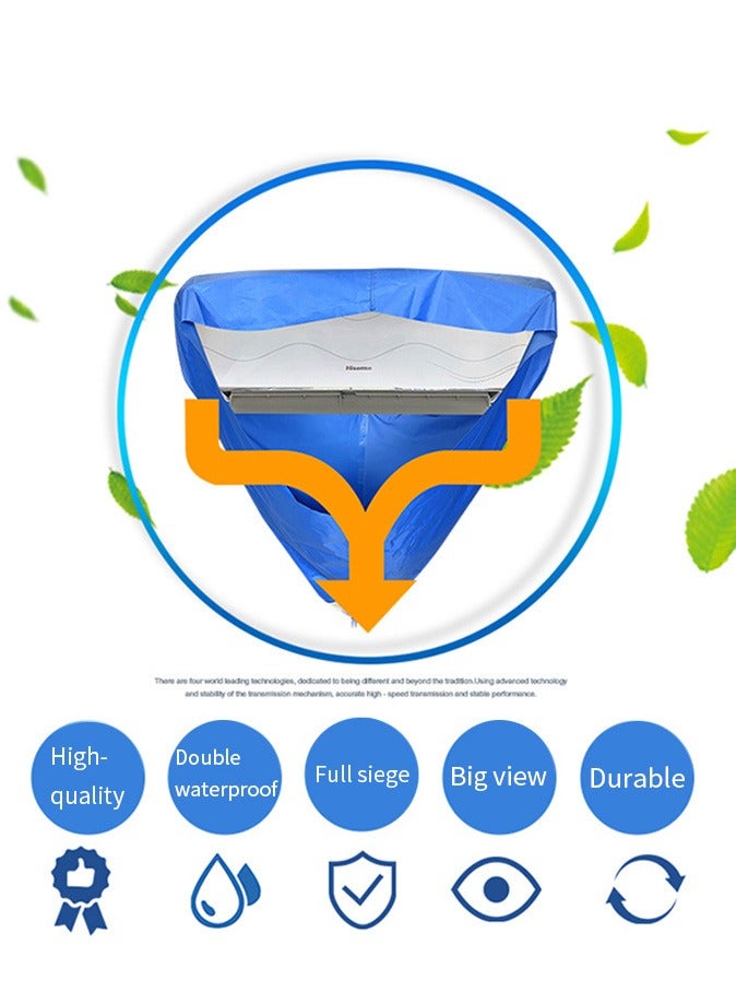 JINSHENG Air Conditioner Cleaning Cover, Funnel Shape Steel Wire for Easy Use, Waterproof, Large for up to 3.2 Meter Circumference, with 2.8 Meter Transparent Drainage Tube and Storage Bag  - Image 2