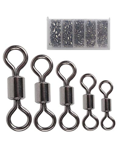 Facikono Fishing Barrel Swivels Set, 210pcs Rolling Bearing Snap Connector for Saltwater Freshwater Fishing - Image 1
