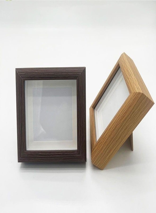 Gircss 4x4 Shadow Box Picture Frame, Picture Frames Made of Solid Wood to Hang Memory Box Sports Memorabilia, Pins, Awards, Medals, Wedding, Tickets and Photos(Walnut) - Image 2