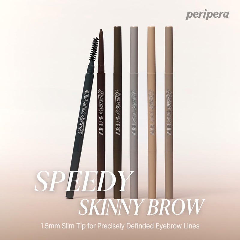 PERIPERA Speedy Skinny Brow (01 Gray Brown),1.5mm Precise Eyebrow Pencil, Dual-Sided Fine Tip Shades, Define Fills Brow Make up, K Beauty, Korean Make-up - Image 2