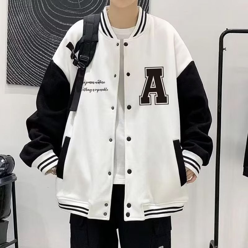 New Men'S Jackets Casual Jackets Color Matching Printed Boys' Baseball Uniforms Student Sports Class Uniforms - Image 3