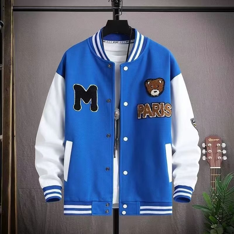 New Men'S Jackets Casual Jackets Color Matching Printed Boys' Baseball Uniforms Student Sports Class Uniforms - Image 1