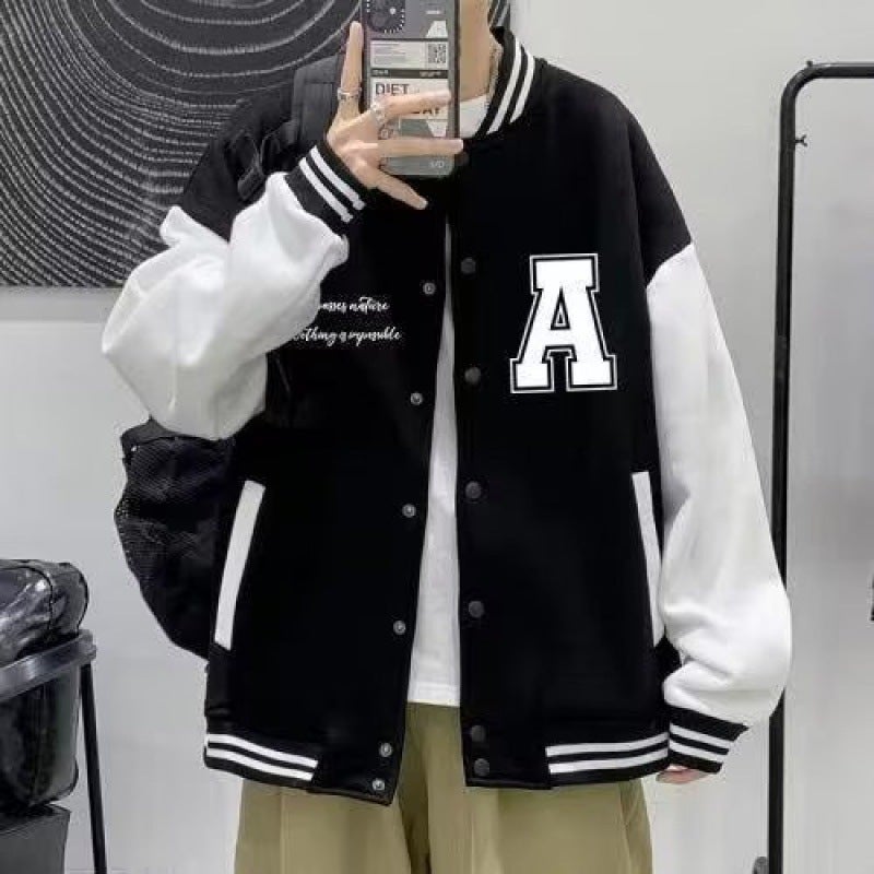 New Men'S Jackets Casual Jackets Color Matching Printed Boys' Baseball Uniforms Student Sports Class Uniforms - Image 2