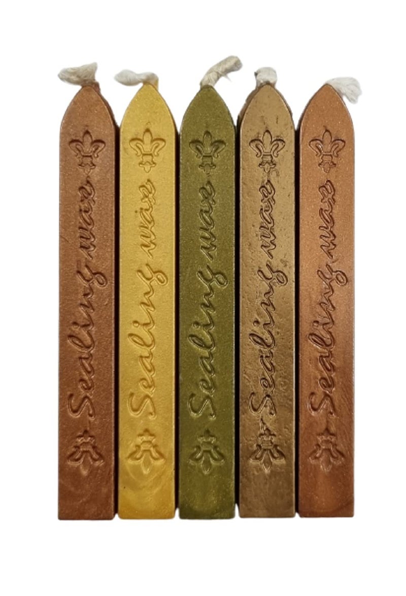 The Art Box Wax Brass Seal Stamp with Wooden Handle with 5 assorted colored wax sticks FOR YOU