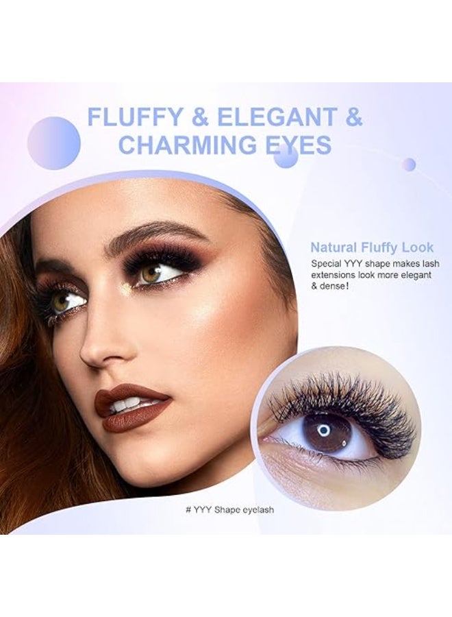 نجراكو رموش ناجاراكو 5D W Shape الاحترافية - كثافة فورية ومظهر طبيعي مذهل - سمك 0.07 وانحناء D مقاس 9 ملم - NAGARAKU 5D W Eyelash Extensions - Image 2