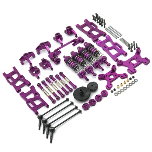 ZDingTech Wltoys 144001 124017 Upgrade Parts kit 13in1 Metal KitWltoys 144001 144010 124017 144011 V2 Upgrades PartsWltoys 124019 124016 24018 RC Car Parts Upgrades Metal Kit 4Purple - Image 1