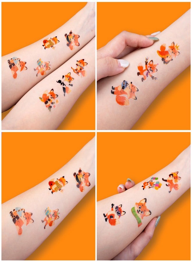 91TATTOOS 96 PCS Funny Fox Pre-Cut Temporary Tattoos for Kids - Image 5