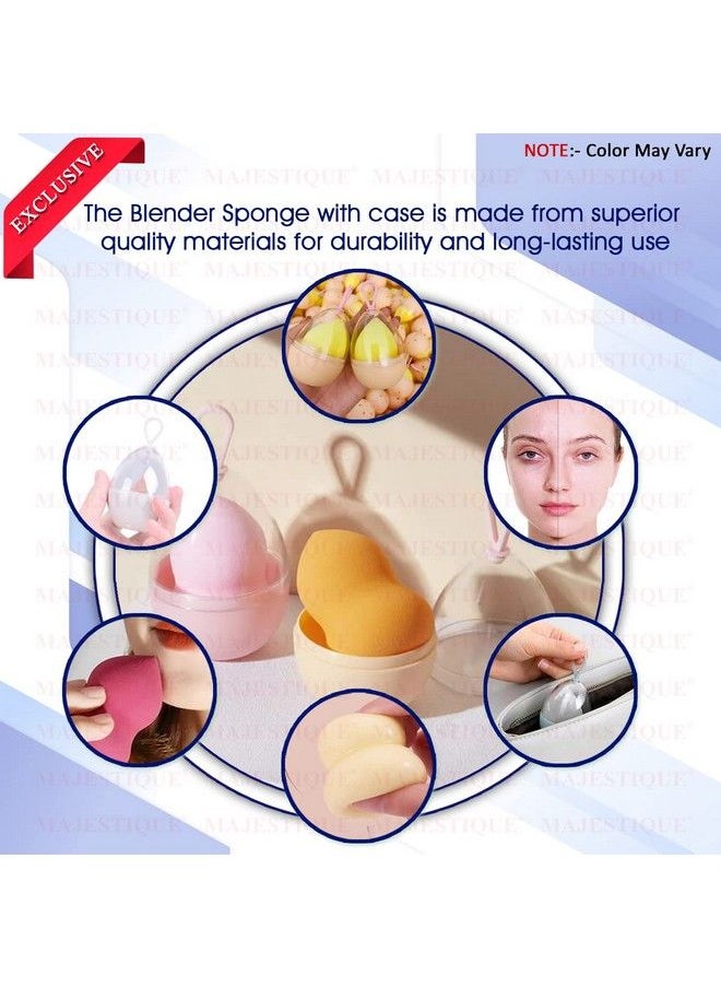 MAJESTIQUE Blender Beauty Makeup Sponge With Holder Case Makeup Sponge Holder Travel Case Box Container Reusable Lightweight Multicolored 1Pcs  - Image 5